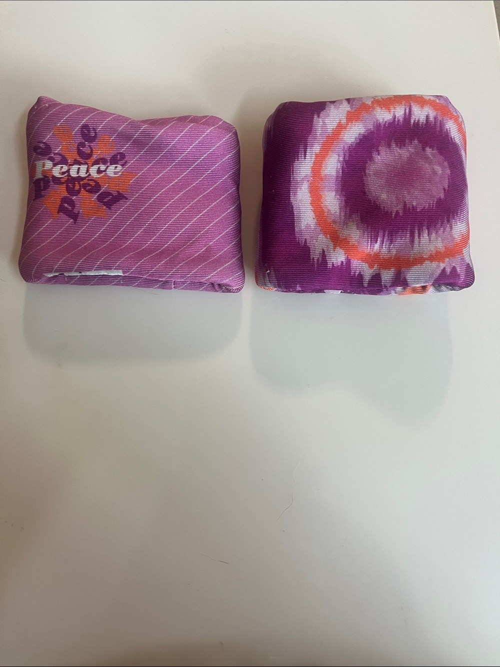 Women’s Athletic Sweatbands Purple Tie-Dye Peace Print Shorts